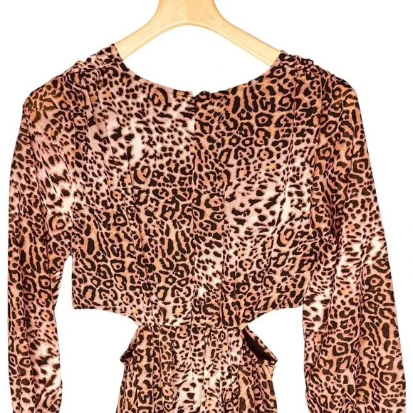 Anthropologie Ranna Gill Leopard Print Cut Out Midi Dress - Picture 12 of 15
